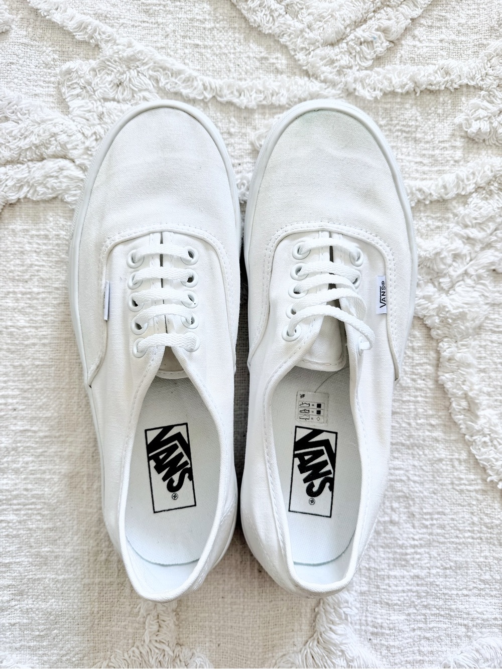 Vans Authentic True White Canvas Sneakers Women’s 9 Men’s 7.5